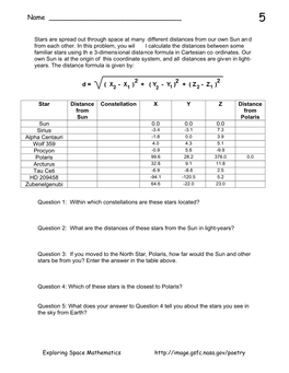 Problem 5, Calculating Star Distances