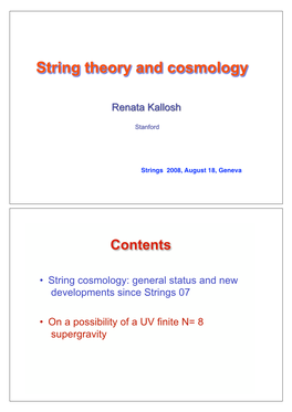 String Theory and Cosmology