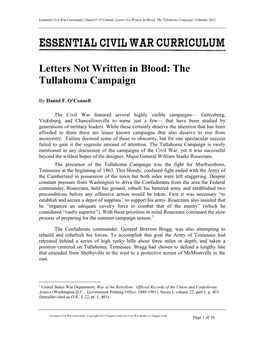 The Tullahoma Campaign | February 2013
