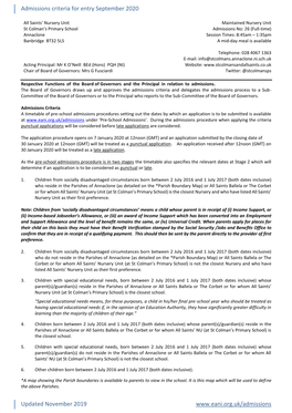 Nursery Unit Admissions Criteria September 2020