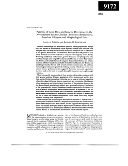 Patterns of Gene Flow and Genetic Divergence in the Northeastern Pacific Clinidae (Teleostei: Blennioidei), Based on Allozyme and Morphological Data