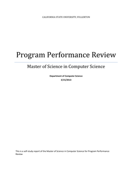 Program Performance Review