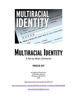 MULTIRACIAL IDENTITY a Film by Brian Chinhema