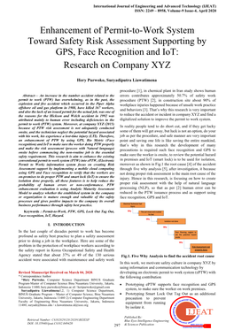 Enhancement of Permit-To-Work System Toward Safety Risk Assessment Supporting by GPS, Face Recognition and Iot: Research on Company XYZ