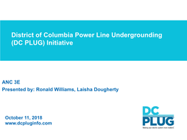 District of Columbia Power Line Undergrounding (DC PLUG) Initiative