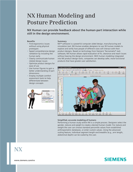 NX Human Modeling and Posture Prediction