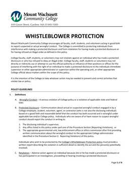 Whistleblower Policy and Form