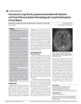 Intravascular Large B-Cell Lymphoma