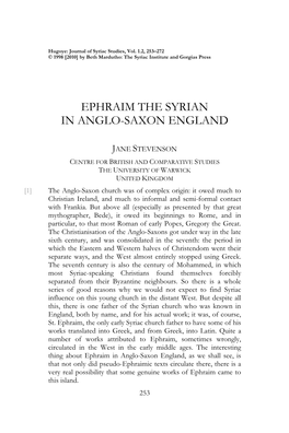 Ephraim the Syrian in Anglo-Saxon England