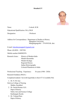 Lokesh. KM Educational Qualification