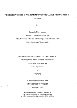 Paper Machines in Canada Is Examined Empirically, Using Informa- Tion from Published and Unpublished Corporate Records and Personal Interviews