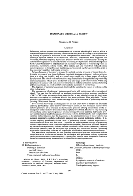 Pulmonary Oedema: a Review