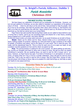 Parish Newsletter Christmas 2018