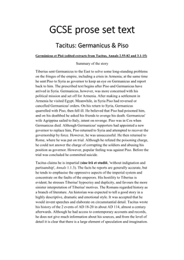 GCSE Germanicus and Piso Set Text