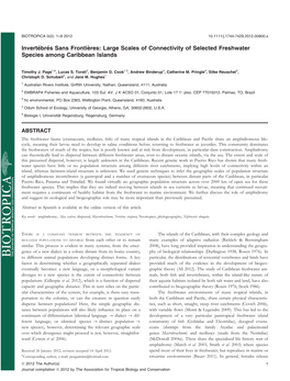 Large Scales of Connectivity of Selected Freshwater Species Among Caribbean Islands