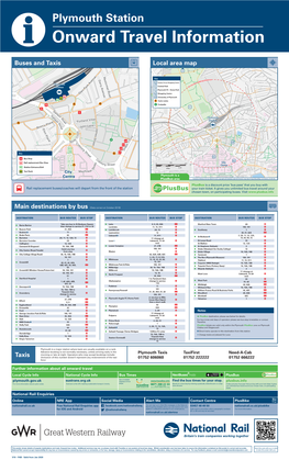 Plymouth Station I Onward Travel Information Buses and Taxis Local Area Map