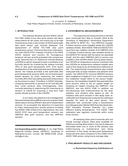 4.2 Comparison of ASOS Dew Point Temperatures: HO-1088 and DTS1