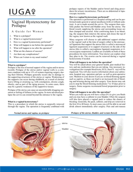 Vaginal Hysterectomy for Prolapse