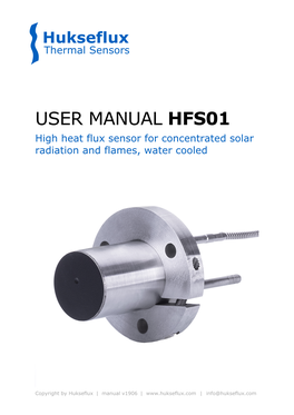 HFS01 High Heat Flux Sensor User Manual