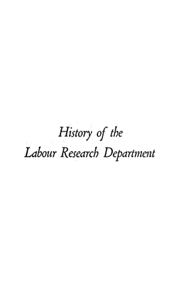 History of the Labour Research Department History of the Labour Research Department