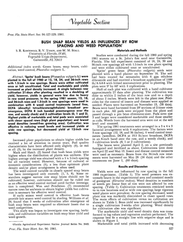 Bush Snap Bean Yields As Influenced by Row Spacing and Weed Population1