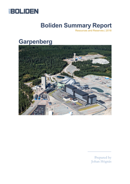 Boliden Summary Report Garpenberg