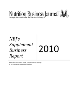 NBJ's Supplement Business Report