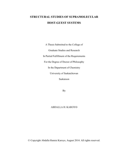 Structural Studies of Supramolecular Host-Guest Systems