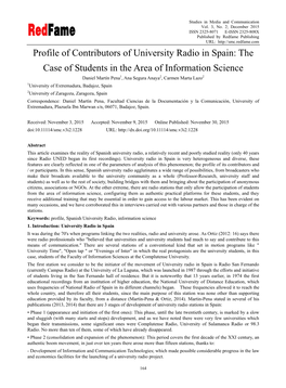 Profile of Contributors of University Radio in Spain