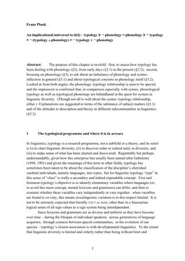 Typology ∧ Phonology