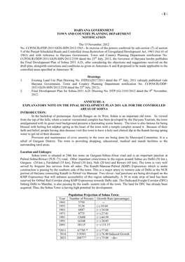 Haryana Government Town and Country Planning Department Notification
