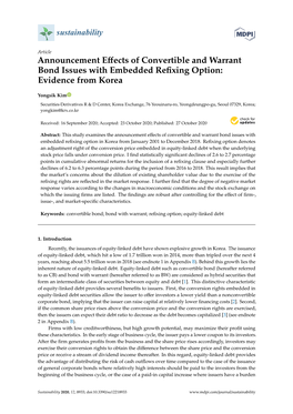 Announcement Effects of Convertible and Warrant Bond Issues