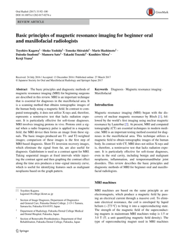 Basic Principles of Magnetic Resonance Imaging for Beginner Oral and Maxillofacial Radiologists