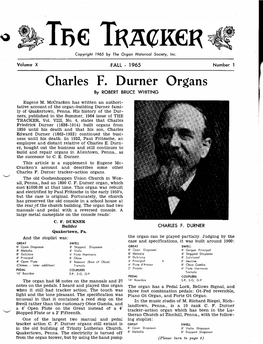 Charles F. Durner Organs by ROBERT BRUCE WHITING Eugene M