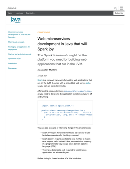 Web Microservices Development in Java That Will Spark