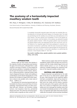The Anatomy of a Horizontally Impacted Maxillary Wisdom Tooth