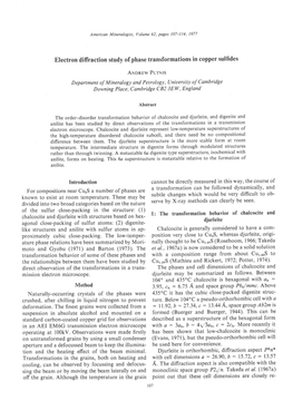 Electron Diffraction Study of Phase Transformations in Copper Sulfides