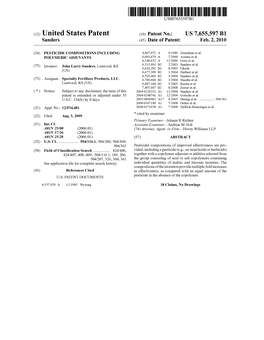 (12) United States Patent (10) Patent No.: US 7.655,597 B1 Sanders (45) Date of Patent: Feb