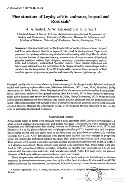 Fine Structure of Leydig Cells in Crabeater, Leopard and Ross Seals A