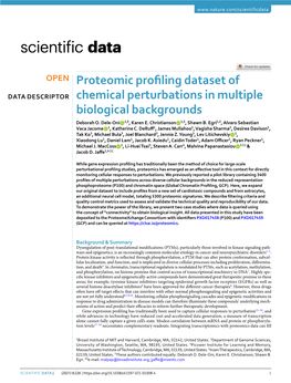 Proteomic Profiling Dataset of Chemical Perturbations in Multiple