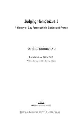 Judging Homosexuals a History of Gay Persecution in Quebec and France