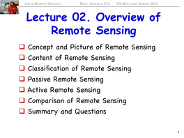 Lecture 02. Overview of Remote Sensing