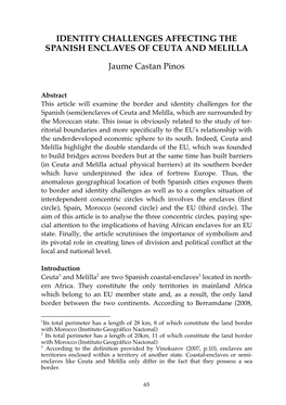 Identity Challenges Affecting the Spanish Enclaves of Ceuta and Melilla