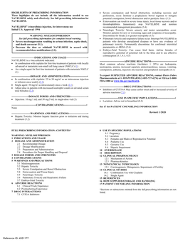 NAVELBINE® (Vinorelbine) Injection, for Intravenous Use Recommended Management Procedures (5.4) Initial U.S