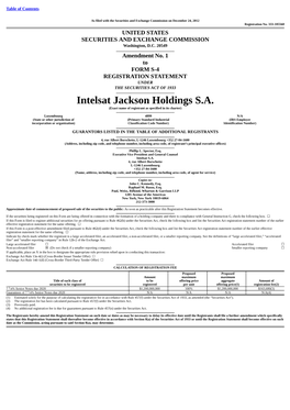 Intelsat Jackson Holdings S.A. (Exact Name of Registrant As Specified in Its Charter)