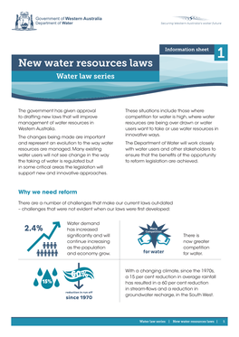 New Water Resources Laws Water Law Series