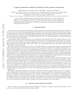 Arxiv:1711.06008V2 [Nucl-Th] 16 Mar 2018 H Lblplrzto.Rcnl H Trclaoainh Momentu Collaboration STAR Angular the Orbital Recently the Polarization