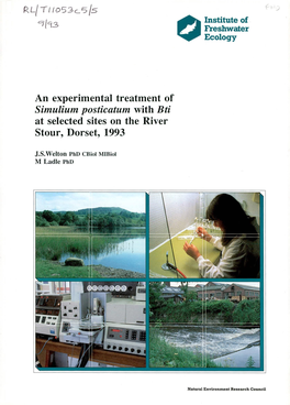 Simulium Posticatum with Bti at Selected Sites on the River Stour, Dorset, 1993