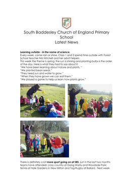 South Baddesley Church of England Primary School Latest News