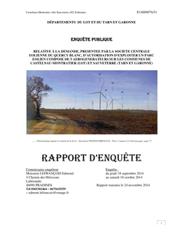 Rapport D’Enquête